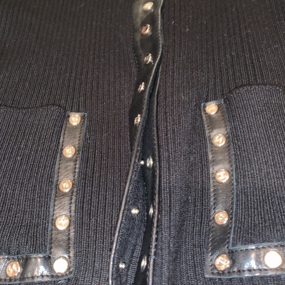 Celine Wool Blend Ribbed Button Up Sweater - Picture 2 of 4